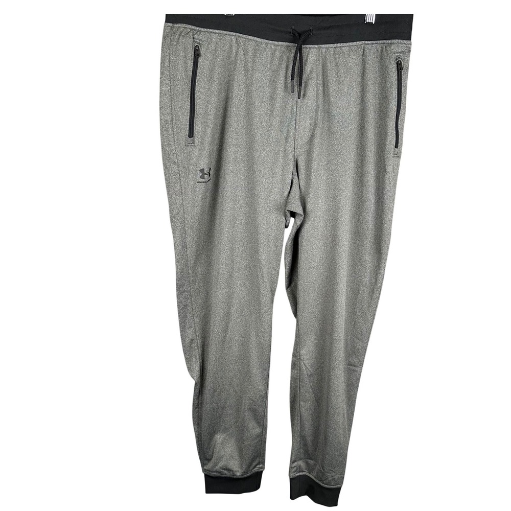 Under Armour ColdGear Mens XL Gray Heathered Jogger Sweatpants Zipper Pockets